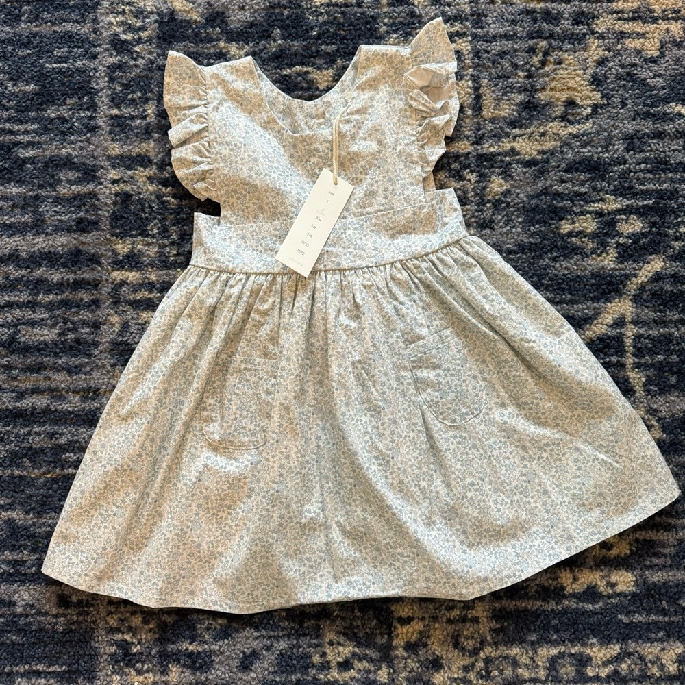 NWT Minnow Slate Girls Ruffle Sleeve Dress